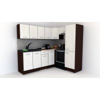 Bucatarie de Colt GENA NEW 6 DR. 170-220, Fara Corp de Cuptor, Wenge / Decor 8508
